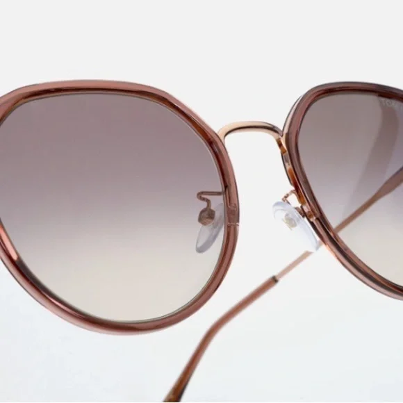 Tom Ford TF897-K 48F 55mm Round Sunglasses Dark Brown / Gradient display picture 2